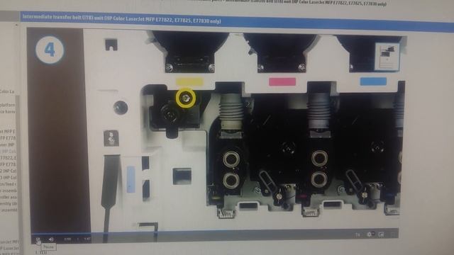 Removing and Replacing the Intermediate Transfer Belt ITB unit HP Color LaserJet MFP E77822/25/30 смотреть онлайн