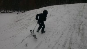 Зимний самокат снегокат Bravebaton BB3. Снегосамокат stiga snow kick Лыжный Снежный самокат на лыжа