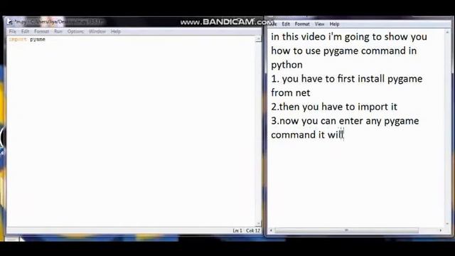 How to use pygame command in python(Other pygame commands in description) смотреть онлайн