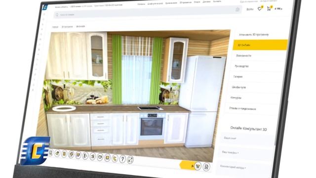 Модульная кухня «Оля». Проект «Дизайнер на дом». Кухня на даче. смотреть онлайн