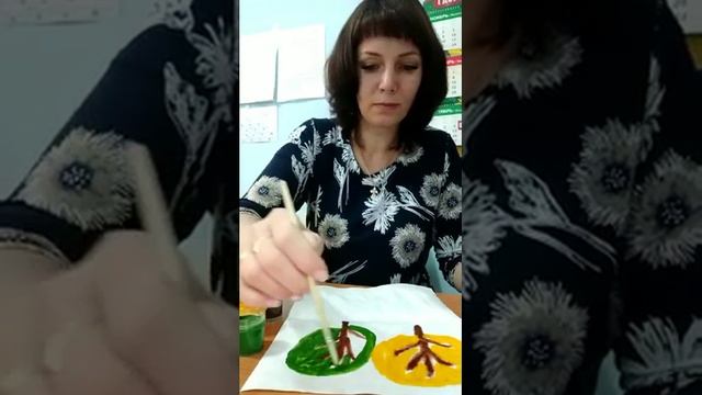 Рисование «Деревья у озера» смотреть онлайн