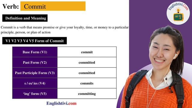 commit V1 V2 V3 V4 V5 Base Form, Past Simple, Past Participle Form of commit | Englishtivi.com смотреть онлайн