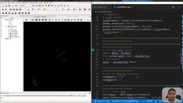 Automation of the OpenFOAM cavity case with Salome, Python and shellscript смотреть онлайн