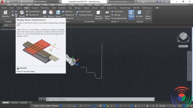Autodesk AutoCAD: How to use Mesh Tabulated Command in Autodesk AutoCAD смотреть онлайн