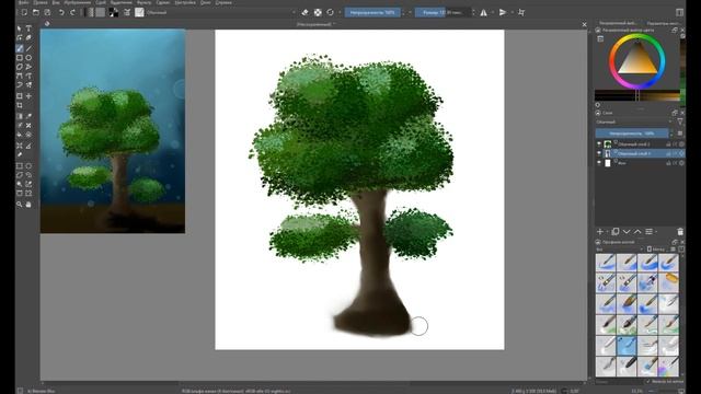 Рисование дерева в программе Krita. Как нарисовать дерево? смотреть онлайн