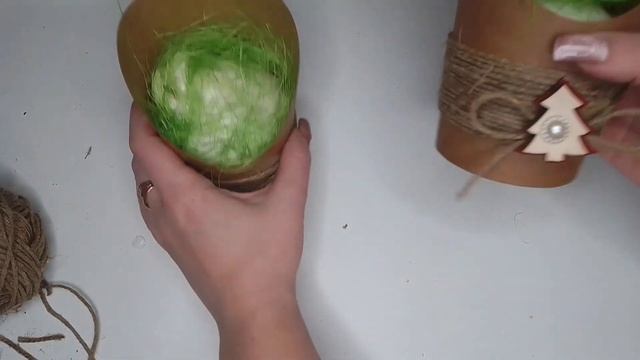 Новогодний декор крафт-стакана. Новогодний букет из мыла. смотреть онлайн
