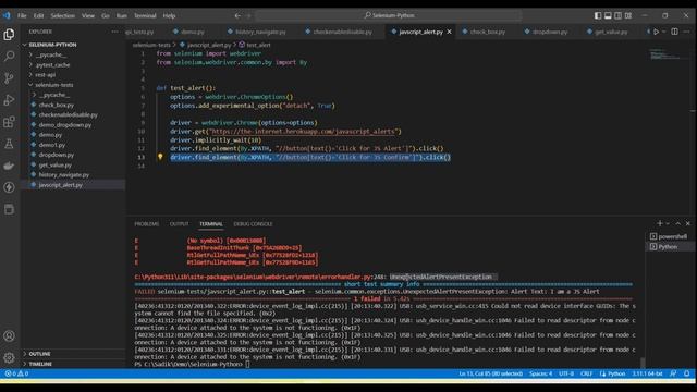 #Tutorials 12 || Java Script alert popup || Selenium Python смотреть онлайн