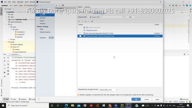 Spark Session Class Not found error| ClassNotFoundException org.apache.spark.sql.SparkSession erro смотреть онлайн