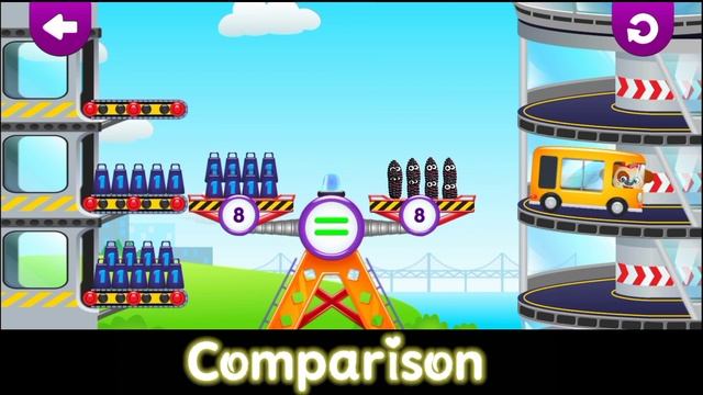 Comparison between the two numbers by kids game | math for kids and toddlers смотреть онлайн