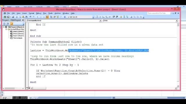 VBA to delete all blank rows - Macro to delete empty rows in excel смотреть онлайн