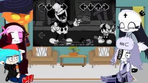 FNF react to VS Mickey Mouse - Wednesday's Infidelity FULL Week + Cutscenes (FNF Mod) Horror