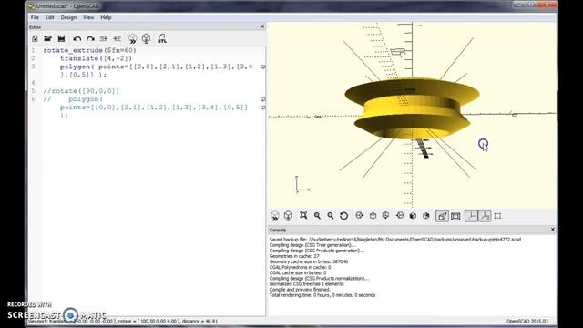 OpenSCAD Rotate Extrude смотреть онлайн