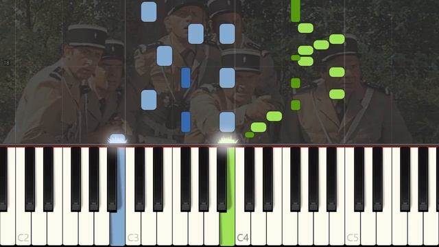 Le gendarme de St Tropez - Marche des gendarmes - Piano tutorial смотреть онлайн