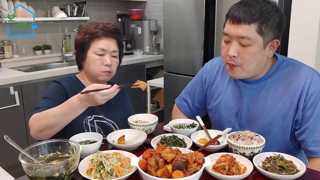 엄마표 추억의 반찬~매운감자돼지갈비찜,오이숙주냉채,오이미역냉국?집밥먹방&요리레시피 KOREANFOOD MUKBANG,ASMR,COOKING