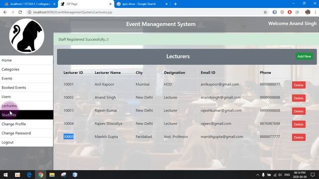 Project on Event Management System in Java смотреть онлайн