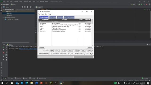 حل مشكله مكتبة nltk في البايثون pycharm смотреть онлайн