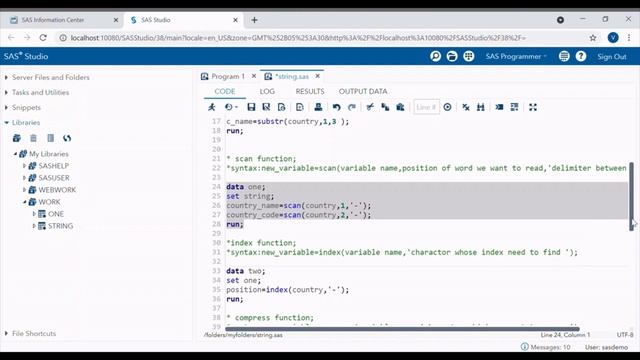String functions in SAS || scan, substring, translate, index, concatenate, compress function in SAS смотреть онлайн