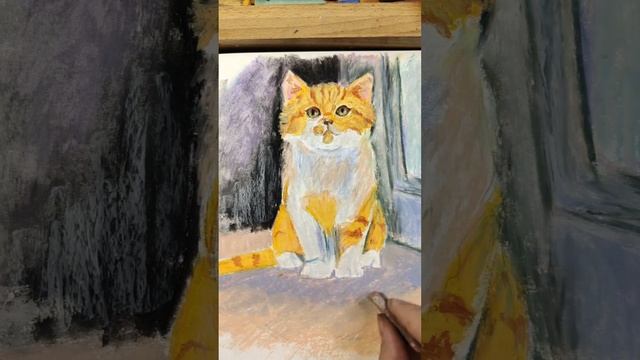 Малюємо котика олійною пастелю. ( Oil pastel) (油画棒) смотреть онлайн