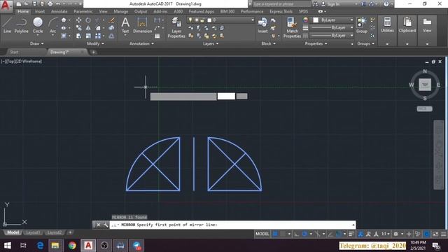 AUTOCAD 18-DARS. MIRROR. смотреть онлайн