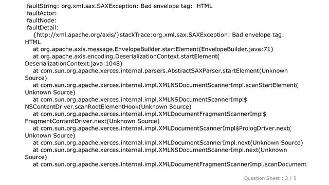 HTML : SAXException: bad envelope tag смотреть онлайн