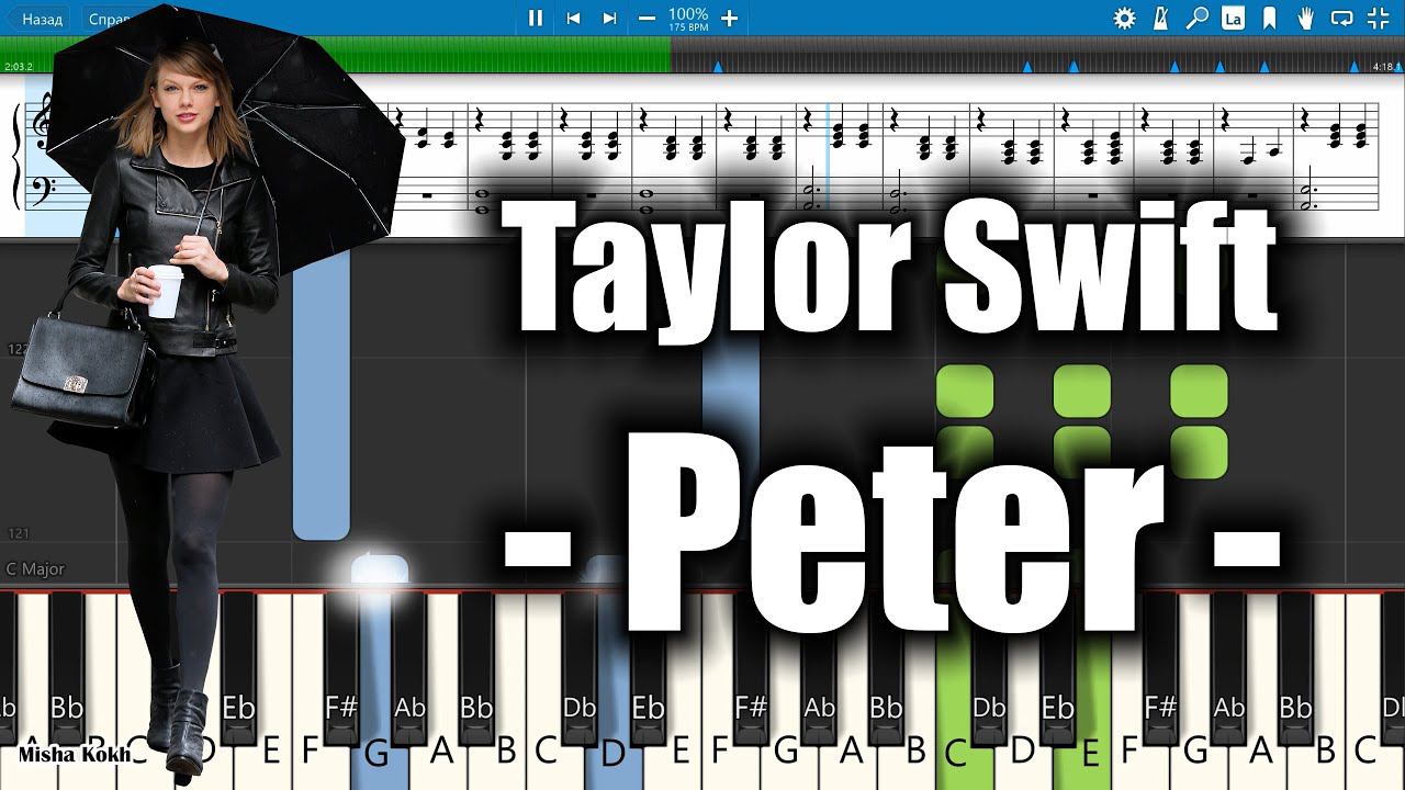 Taylor Swift - Peter [Piano Tutorial | Sheets | MIDI] Synthesia смотреть онлайн