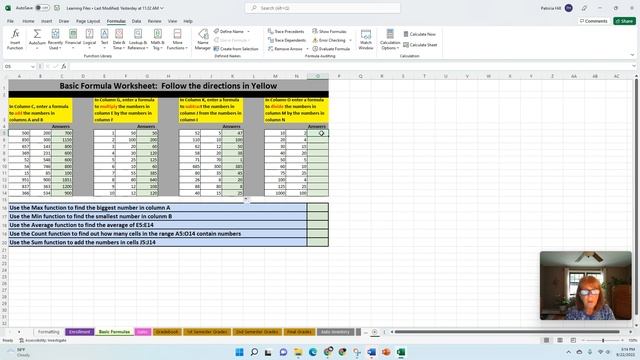 Excel 2021 Basic Formulas and AutoSum Functions смотреть онлайн