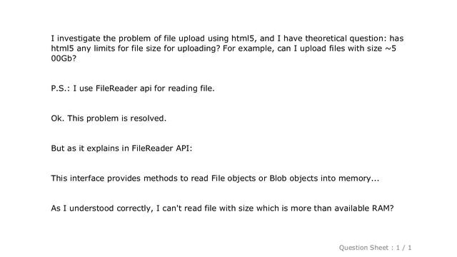 HTML : Size limit for file upload смотреть онлайн