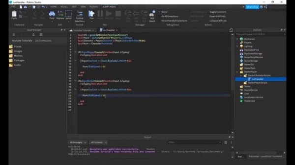 How to make a Running Script in Roblox Studio! | Roblox Studio #1