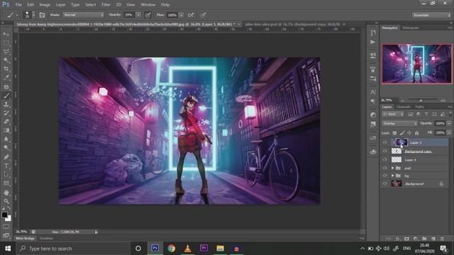 [CYBERCAT] Cyberpunk Effect Photo Manipulation Photoshop Tutorial смотреть онлайн