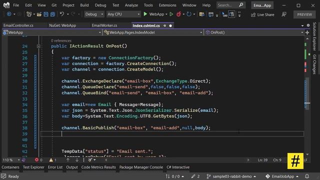 Use RabbitMQ to send emails in the background. смотреть онлайн