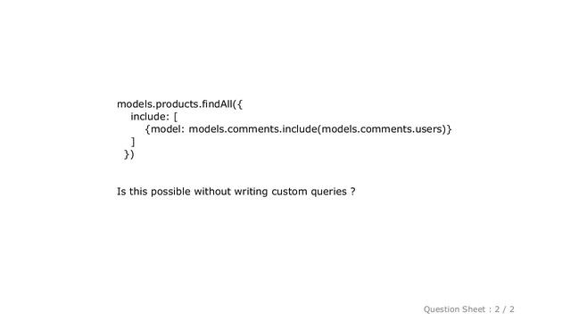 MySQL : Nested include in sequelize? смотреть онлайн