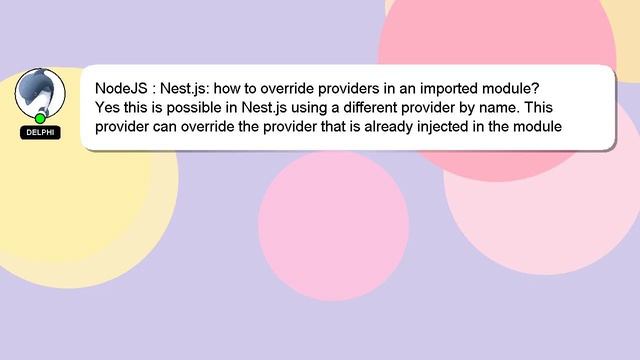 NodeJS : Nest.js: how to override providers in an imported module? смотреть онлайн