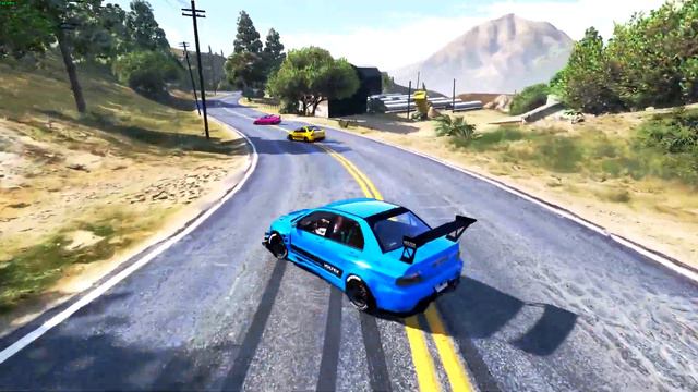 Gameplay GTA 5 - Convoy Mitsubishi Lacer Evo 9 Drift Extreme FULL HD VGA MSI RTX 3060 12 GB 2024 смотреть онлайн