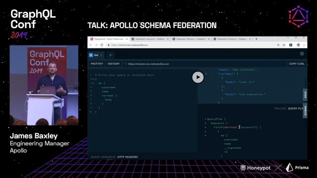 Apollo Schema Federation — James Baxley @ GraphQL Conf 2019 смотреть онлайн
