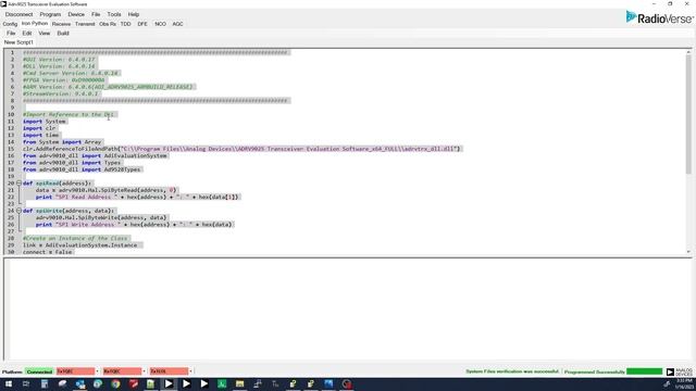 ADRV9025 Transceiver Evaluation Software (TES) CFR Python Code Demo (Modification sequence) смотреть онлайн
