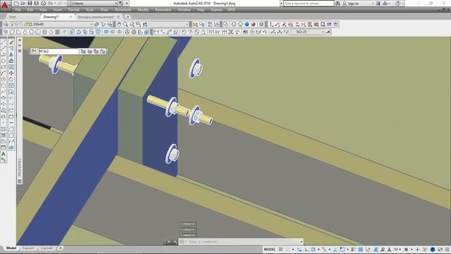 Модель/проект простого деревянного навеса в AutoCAD смотреть онлайн