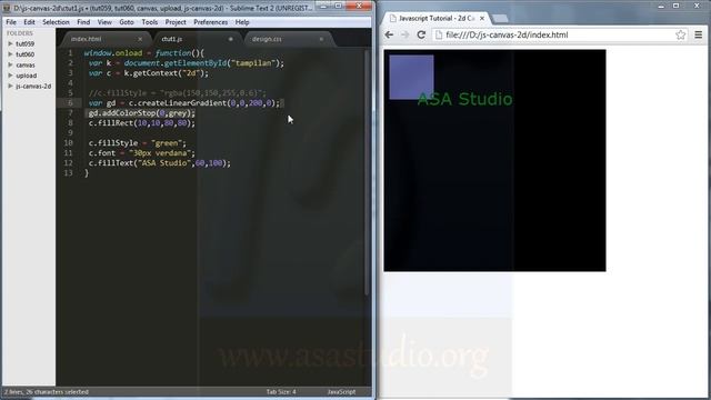 HTML5 dan Javascript Tutorial 2d Canvas Series 04 RGB dan Linear Gradient смотреть онлайн