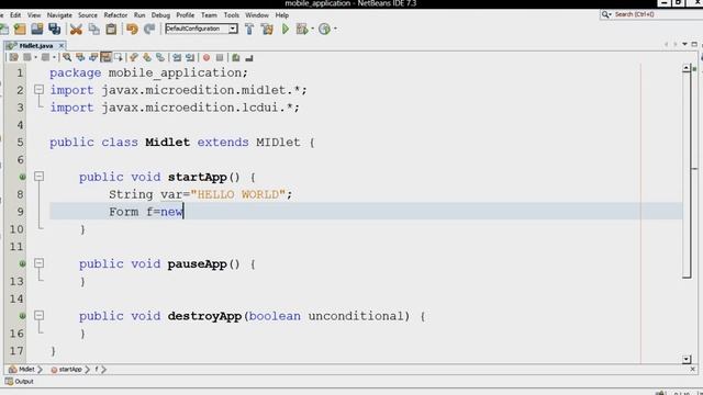 JAVA ME DISPLAY HELLO WORLD смотреть онлайн
