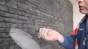покраска  штукатурки  под  дикий  камень..  часть вторая  первая  часть как  сделать  дикий  камень