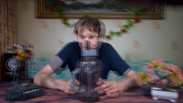 Спортивная большая бутылка на 1,5 литра с ручкой и соломинкой ? смотреть онлайн