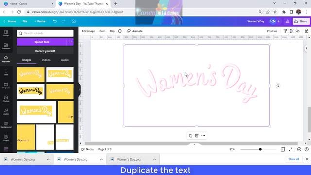 3D TEXT EFFECT FOR INTERNATIONAL WOMEN'S DAY | CANVA TUTORIAL смотреть онлайн