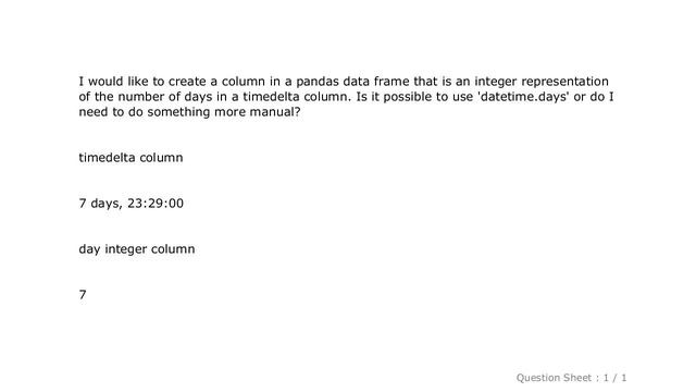 Pandas : Python: Convert timedelta to int in a dataframe смотреть онлайн