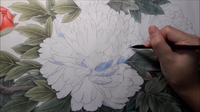 The Art of Chinese Painting : Drawing Tree peony and red Magpies 花鳥畫-紅鵲與牡丹 смотреть онлайн