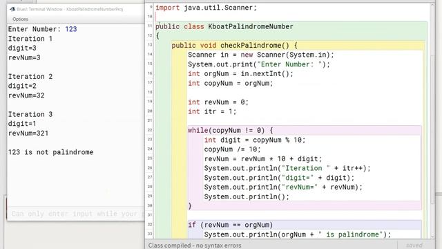 Palindrome Number Program | ICSE Computer Applications | Java & BlueJ смотреть онлайн