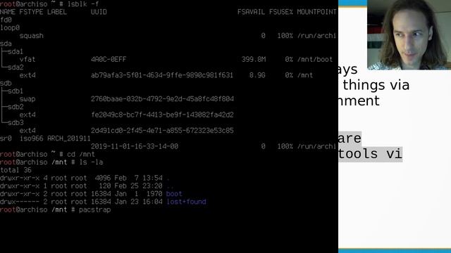 Arch Linux Installation: Pacstrap installs essential packages смотреть онлайн