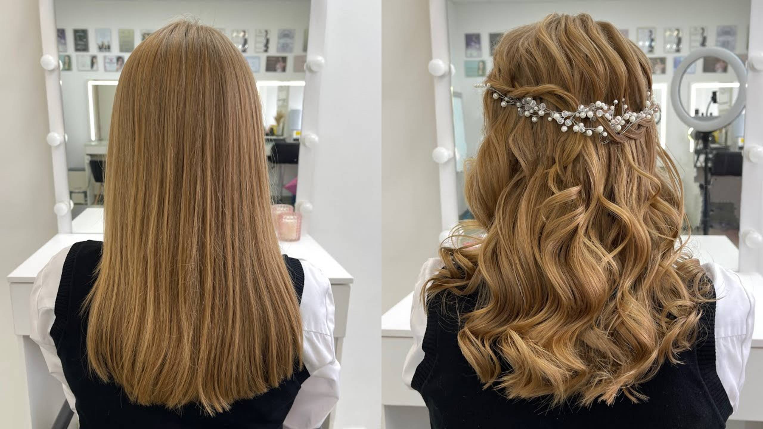 Красивая прическа "мальвинка" на волосах средней длины смотреть онлайн