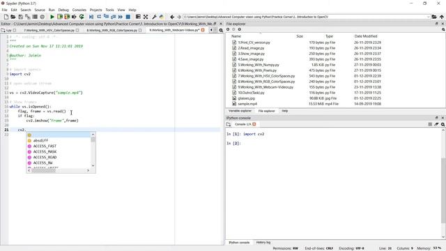 12. Working with Videos & Webcam (Advanced Computer Vision using OpenCV Python) смотреть онлайн