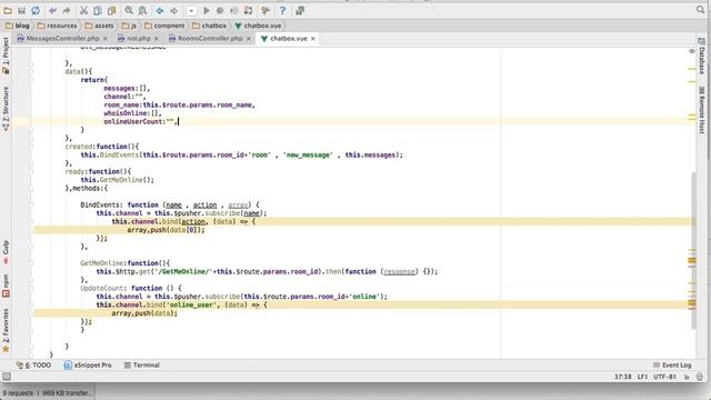lesson 34 real time chat app laravel vuejs pusher who is online part 4 смотреть онлайн