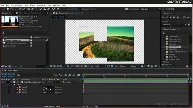 Adobe After Effects   Режимы наложения масок и Иерархия