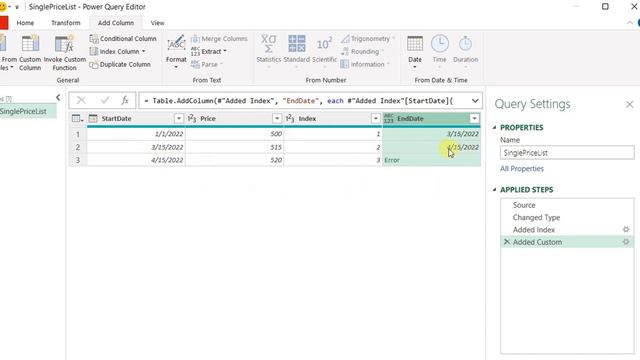 Power Query Solution: Find start & end date for each price - Dates Calculation (PQC05) смотреть онлайн